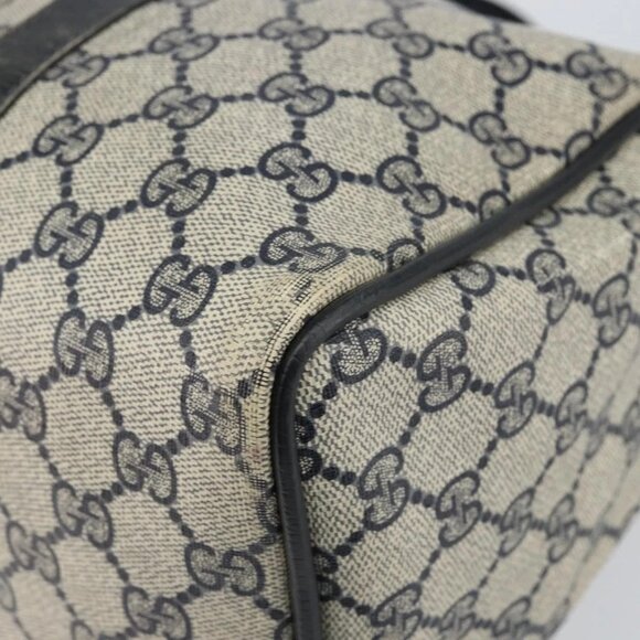 GUCCI GG Supreme Sherry Line Hand Bag PVC Navy Gold 012 3842 58 Auth gh1137 - Picture 5 of 16